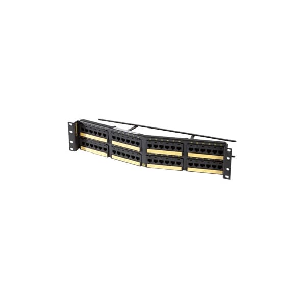 Ortronics 48-PORT 110 PANEL ANGLED, CAT6A T568A/B 8 POS HD LOADED PHA6AU48 - main